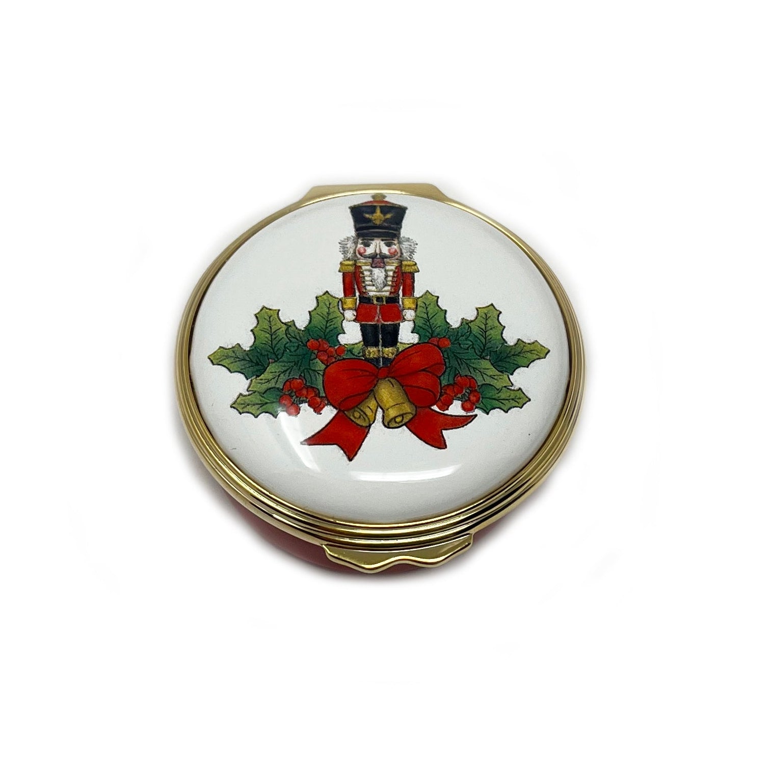 Halcyon Days Nutcracker with Bow Enamel Box-Goviers