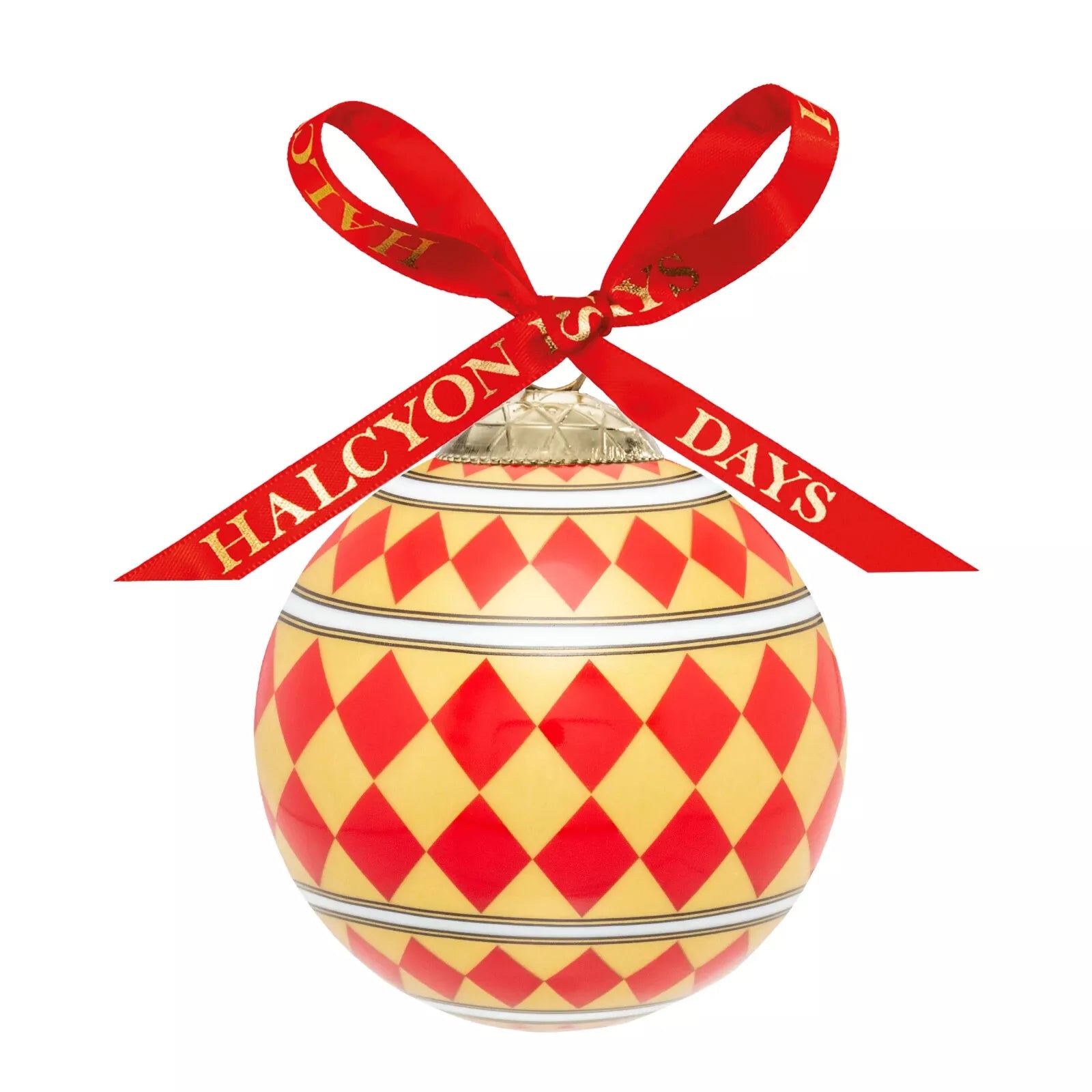 Halcyon Days Parterre Red Christmas Bauble-Collectables-Goviers