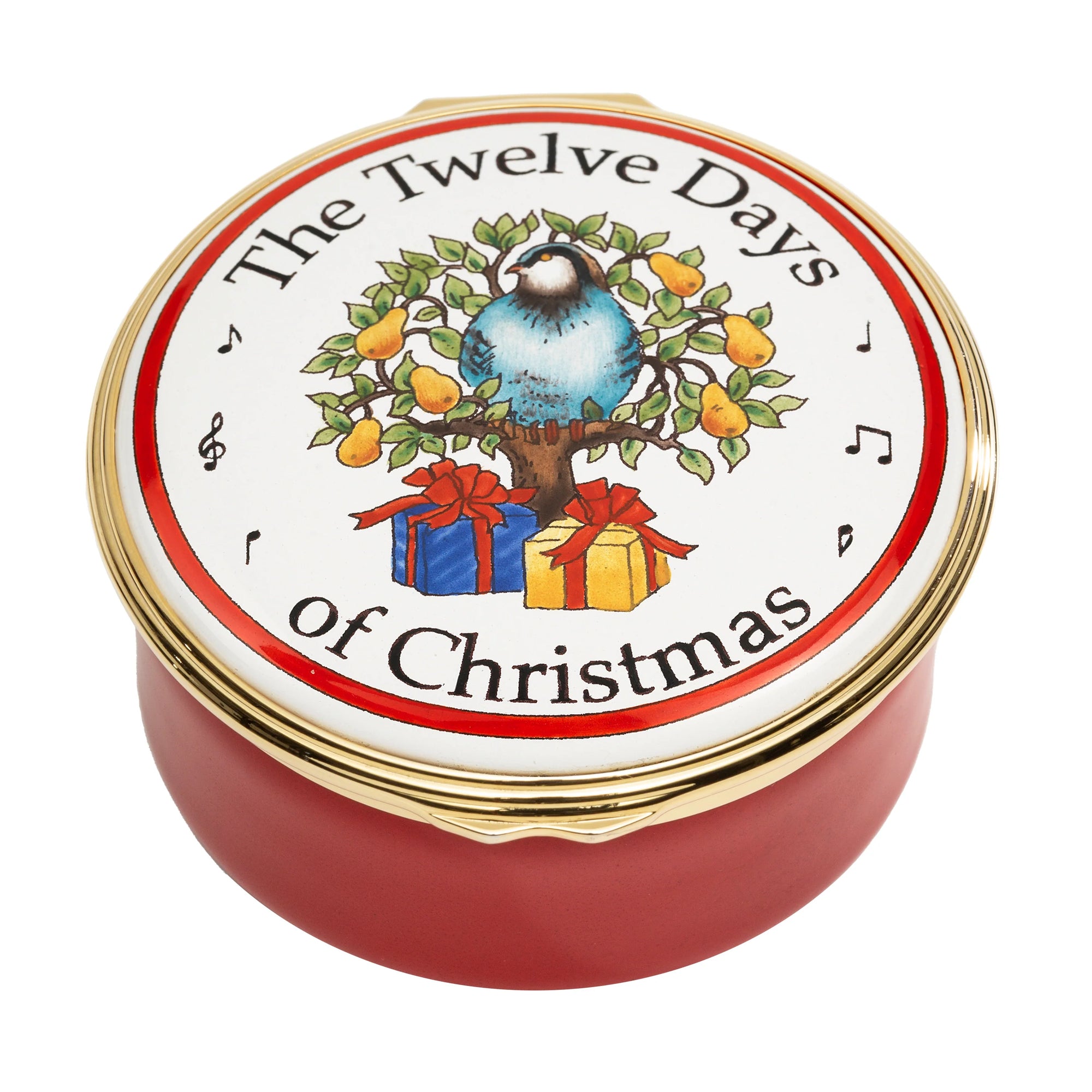 Halcyon Days The Twelve Days of Christmas Musical Enamel Box-Christmas-Goviers