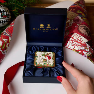 Halcyon Days Waiting For Christmas Enamel Box-Goviers