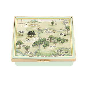 Halcyon Days Winnie-the-Pooh "Hundred Acre Wood" Enamel Box - Mint Green-Goviers