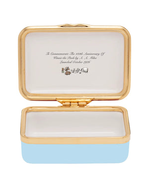 Halcyon Days Winnie-the-Pooh "Hundred Acre Wood" Enamel Box - Winter Blue-Goviers
