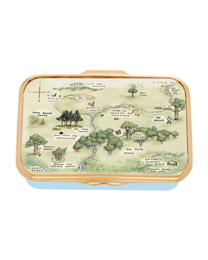 Halcyon Days Winnie-the-Pooh "Hundred Acre Wood" Enamel Box - Winter Blue-Goviers