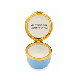 Halcyon Days Winnie-the-Pooh "More Friendly with Two" Enamel Box - Winter Blue-Goviers
