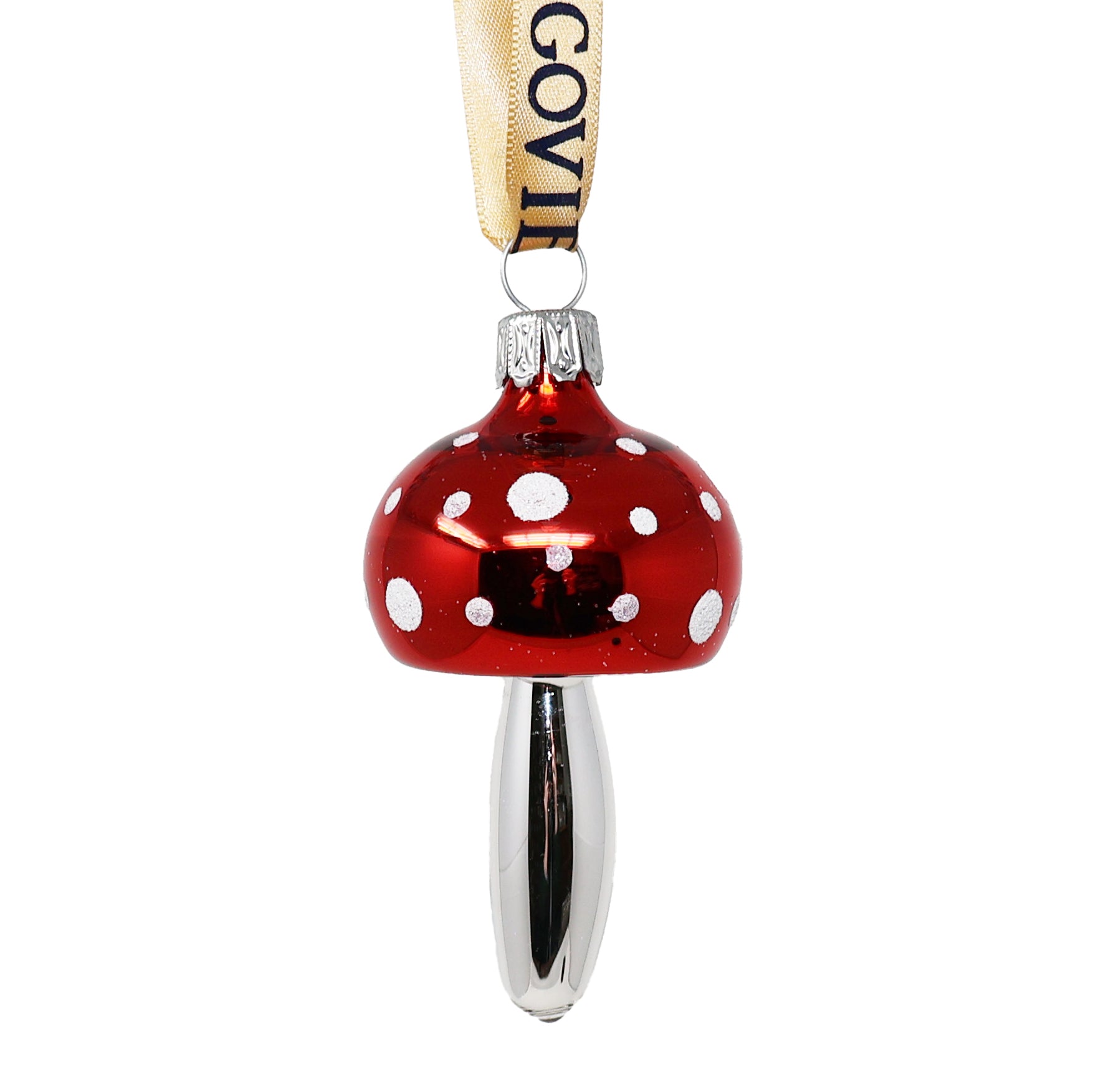 Hand Blown Glass Mushroom Ornament Set of 4-Goviers