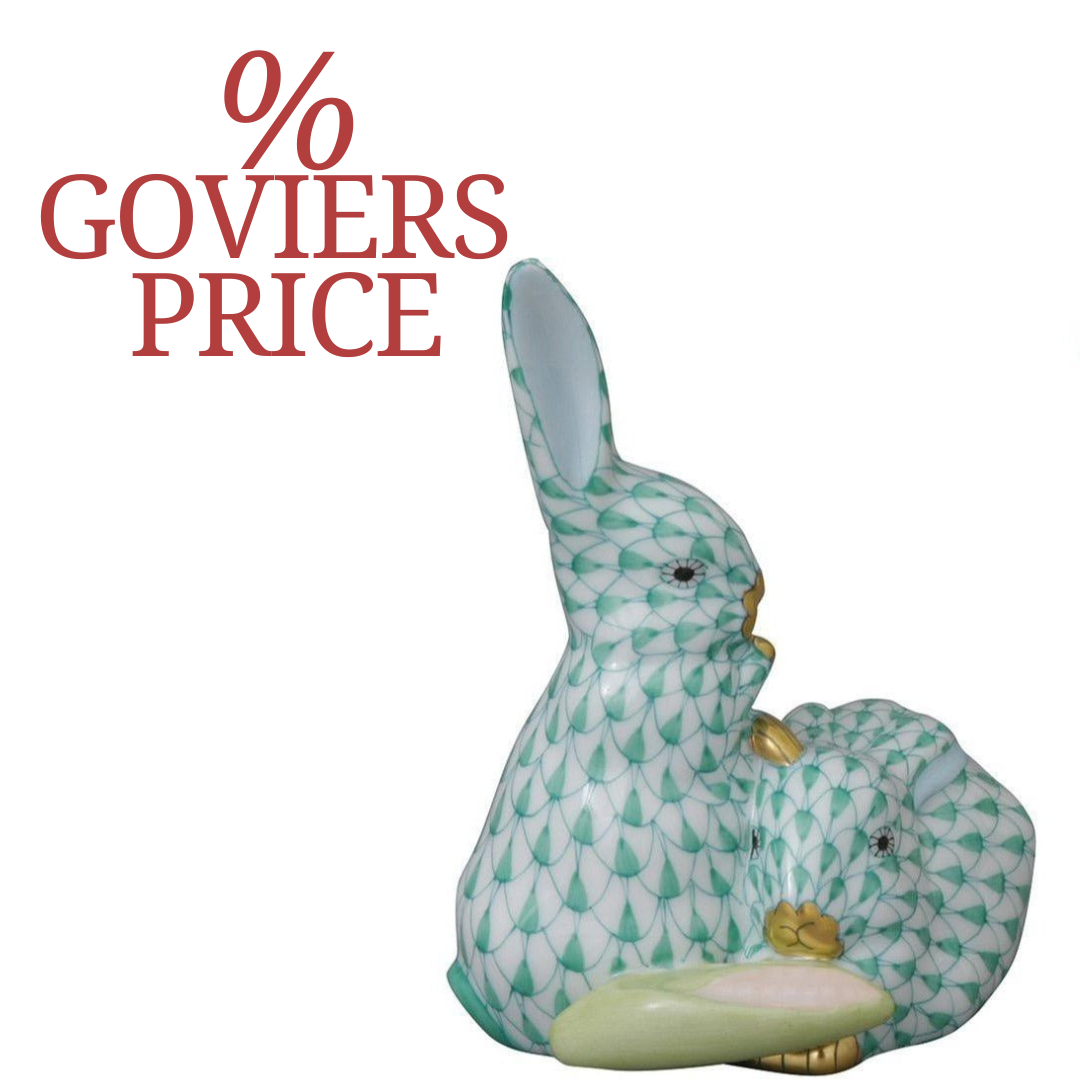 ヘレンド フィギュリンPAIR OF RABBITS WITH CORN ヘレンド うさぎペア