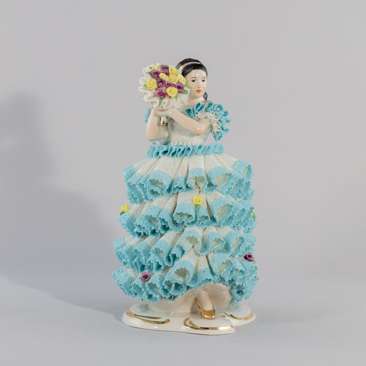 Irish Dresden Rose of Tralee - Turquoise-Goviers