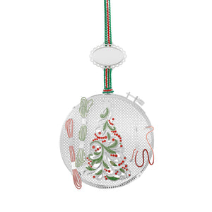 Newbridge Silverware Embroidery Hoop Christmas Tree Decoration