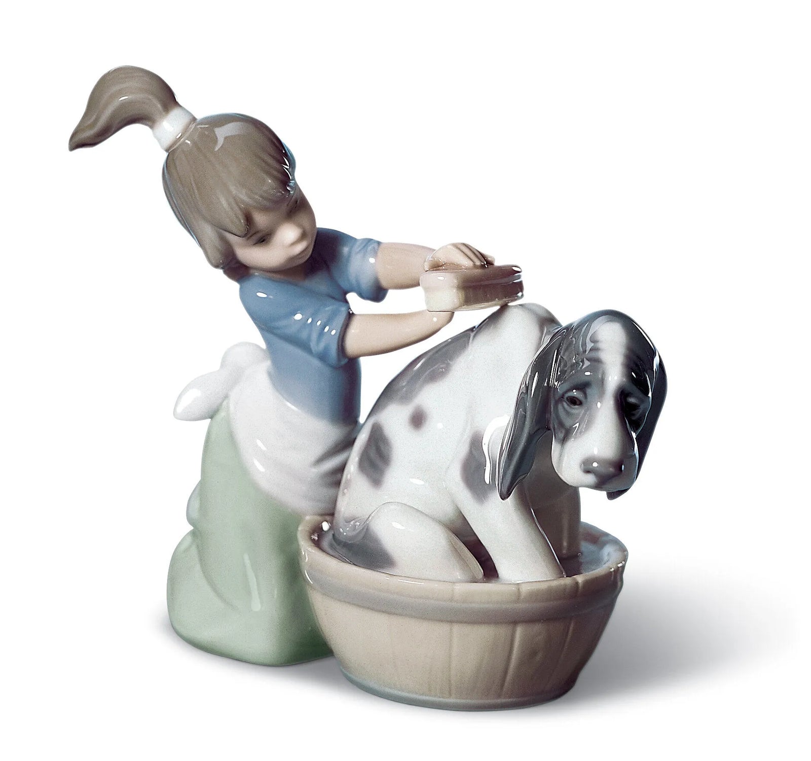 Lladro Bashful Bather Dog Figurine-Goviers