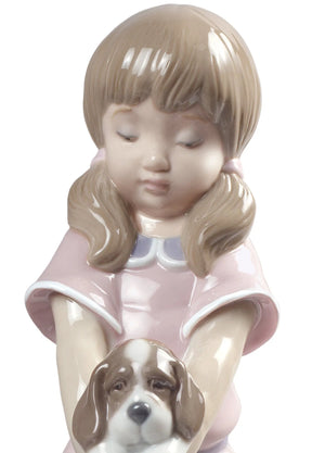Lladro Bathing My Puppies Girl Figurine-Goviers