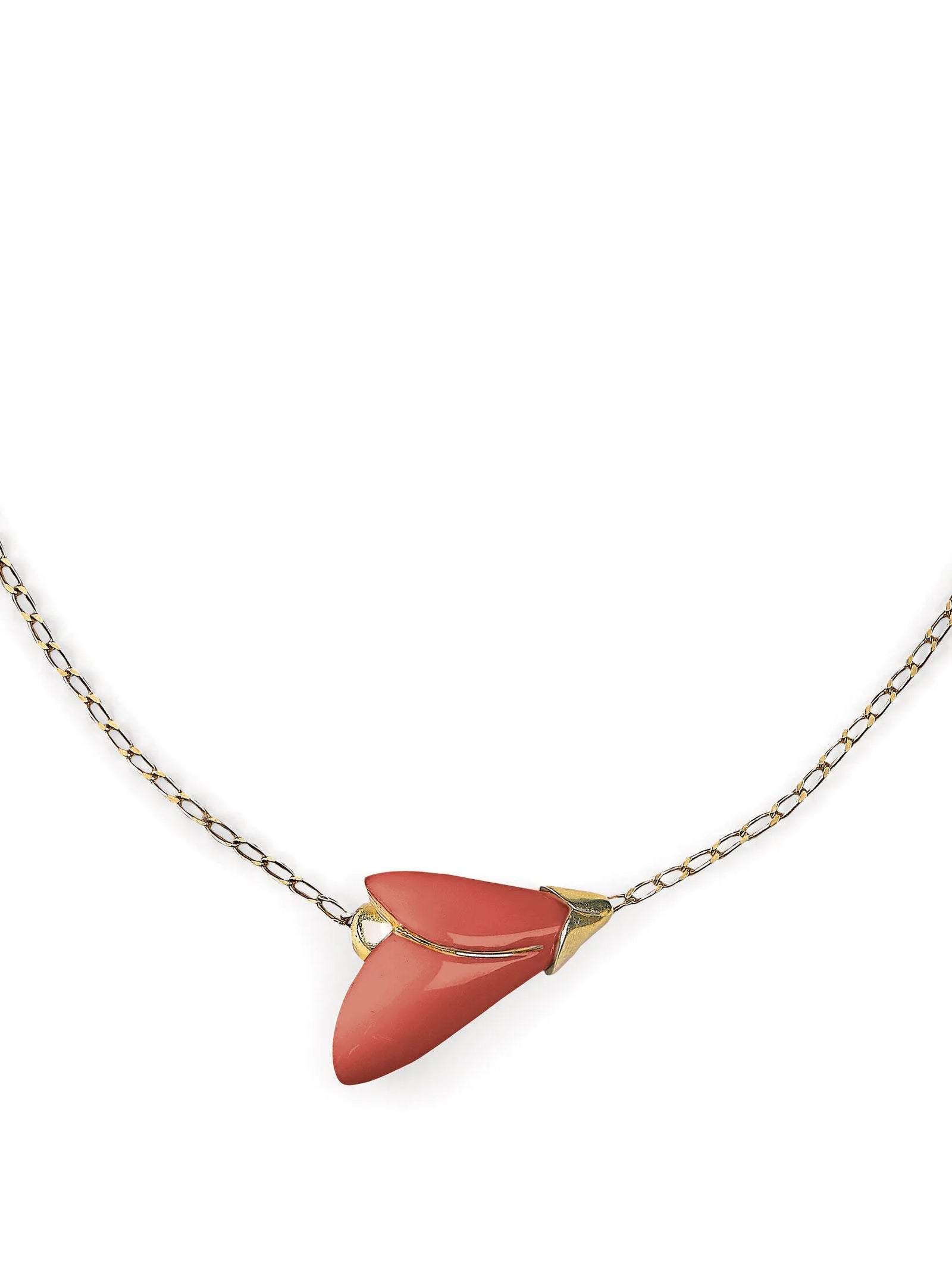 Lladro Heliconia Coral Pendant Necklace-Goviers