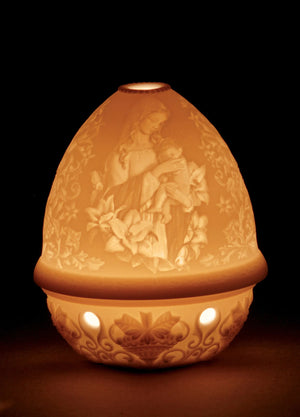 Lladro Madonna of the Flowers Lithophane Votive Light-Goviers
