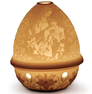 Lladro Madonna of the Flowers Lithophane Votive Light-Goviers