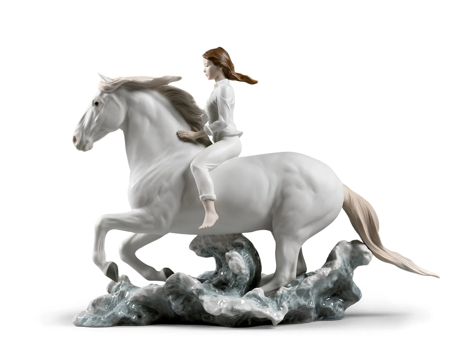 Lladro Riding Her Horse on the Seashore-Goviers