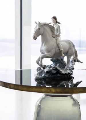 Lladro Riding Her Horse on the Seashore-Goviers