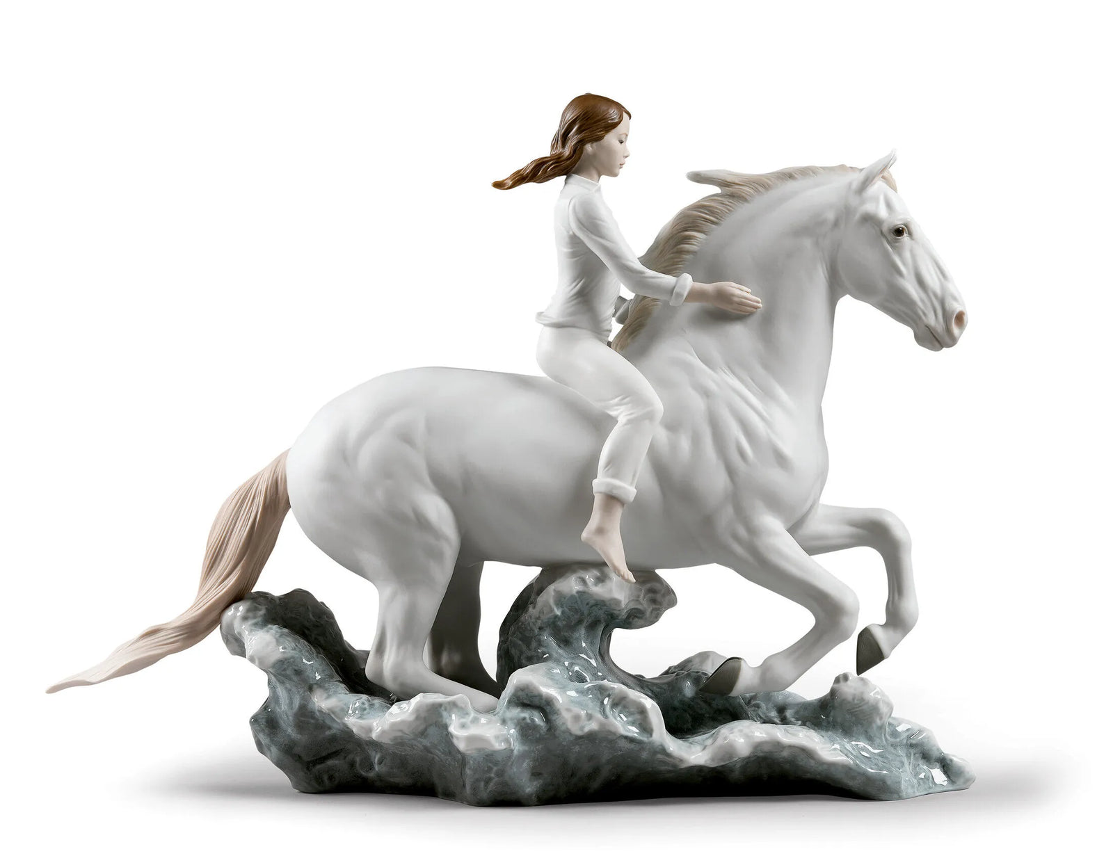 Lladro Riding Her Horse on the Seashore-Goviers