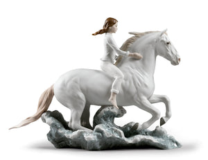 Lladro Riding Her Horse on the Seashore-Goviers