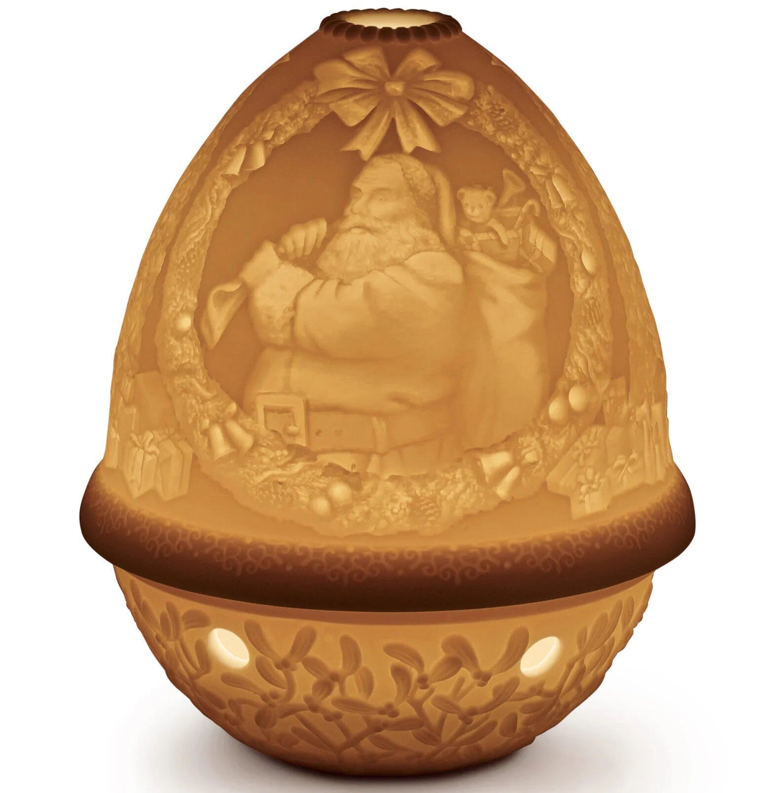 Lladro Santa Claus Lithophane Votive Light-Goviers