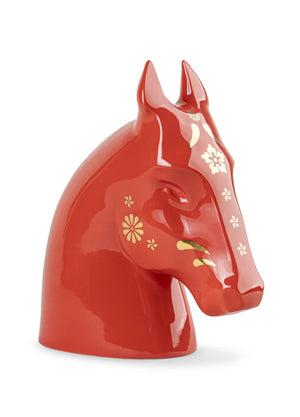Lladro The Horse Sculpture. Red - gold-Goviers