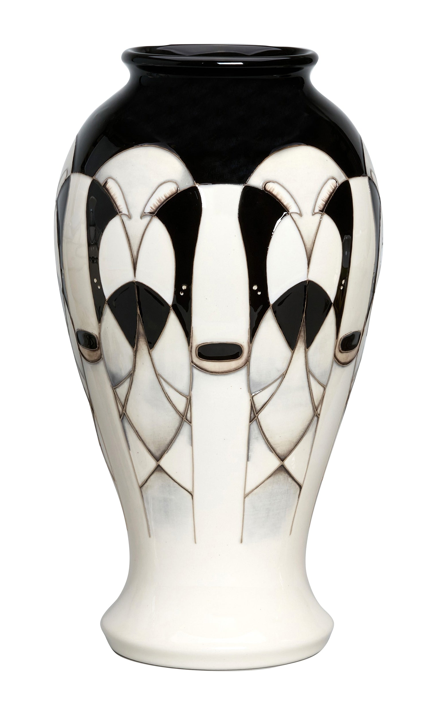Moorcroft Cubist Badger Vase-Goviers