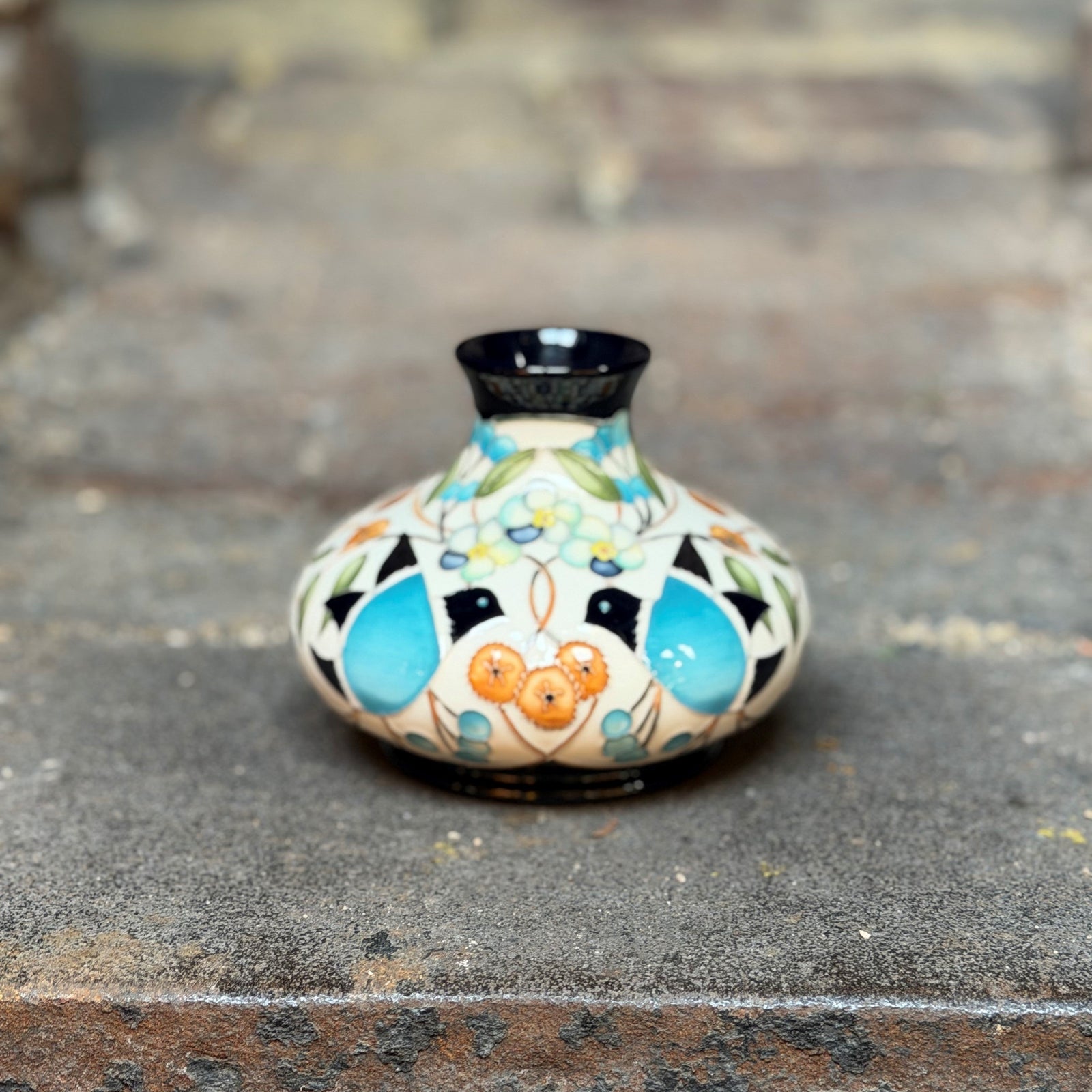 Moorcroft Embroidered Birds Vase 32/5-Goviers