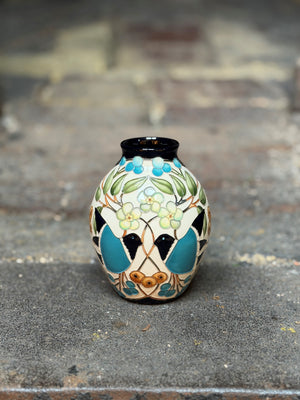 Moorcroft Embroidered Birds Vase 3/5-Goviers