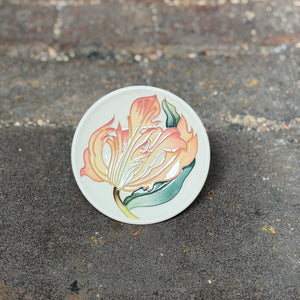 Moorcroft Flames of Spring Coaster - Pink-Goviers