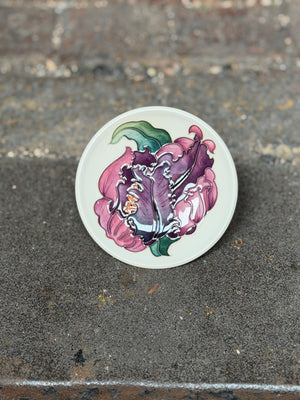 Moorcroft Flames of Spring Coaster - Purple-Goviers