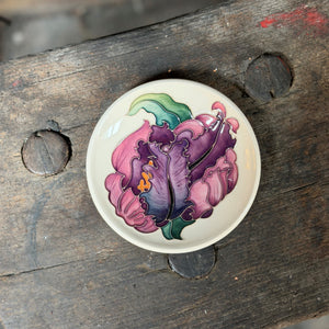 Moorcroft Flames of Spring Coaster - Purple-Goviers