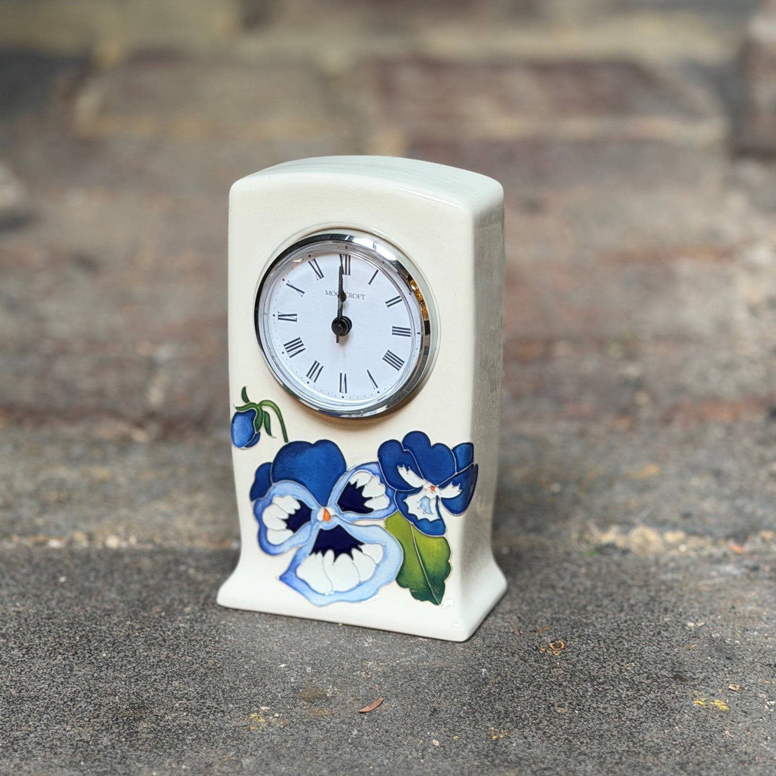 Moorcroft Garden Grace Blue Clock-Goviers
