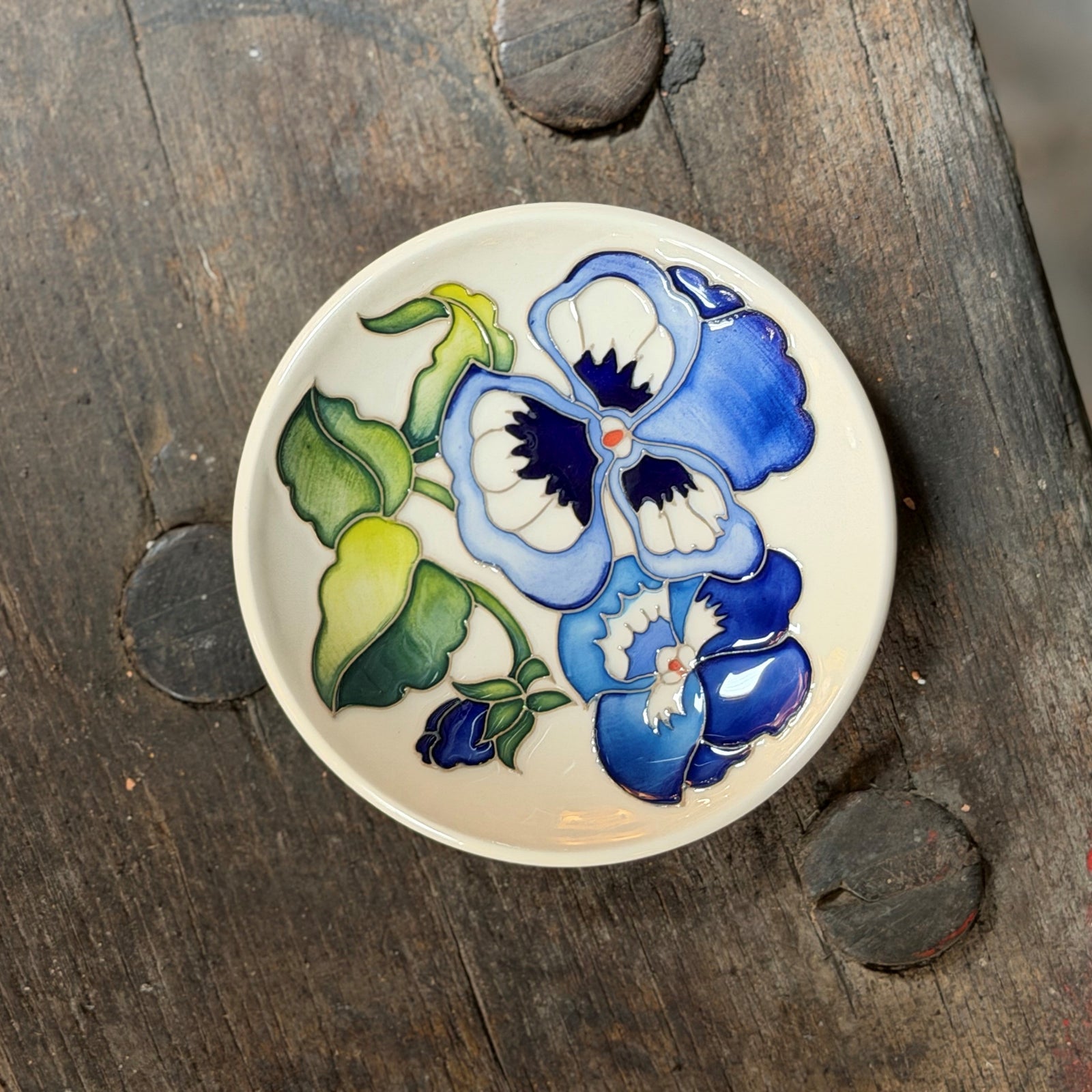 Moorcroft Garden Grace Blue Coaster-Goviers