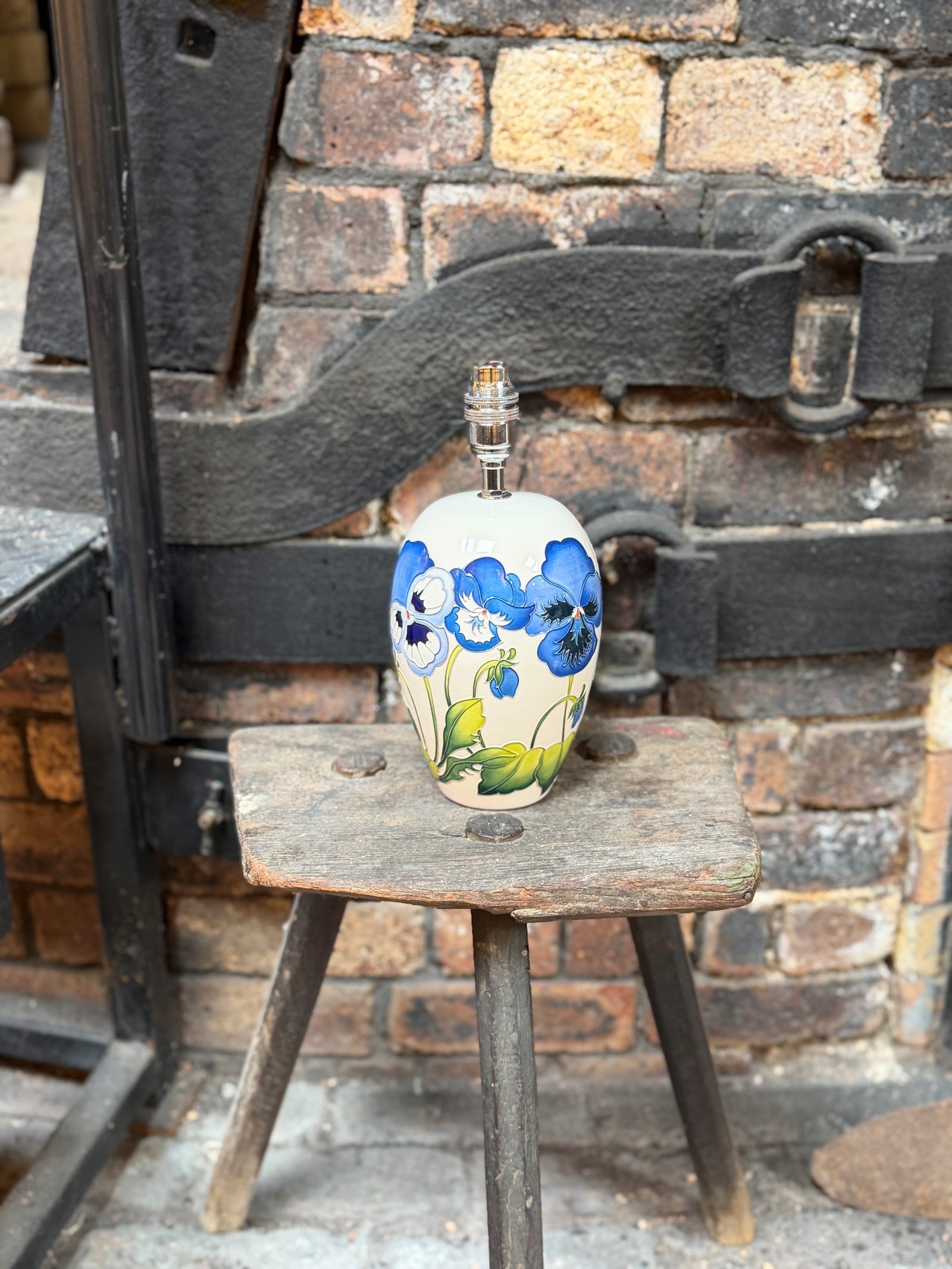 Moorcroft Garden Grace Blue Lamp-Goviers
