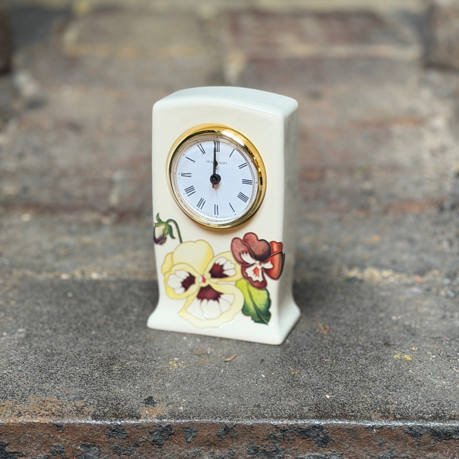 Moorcroft Garden Grace Orange Clock-Goviers