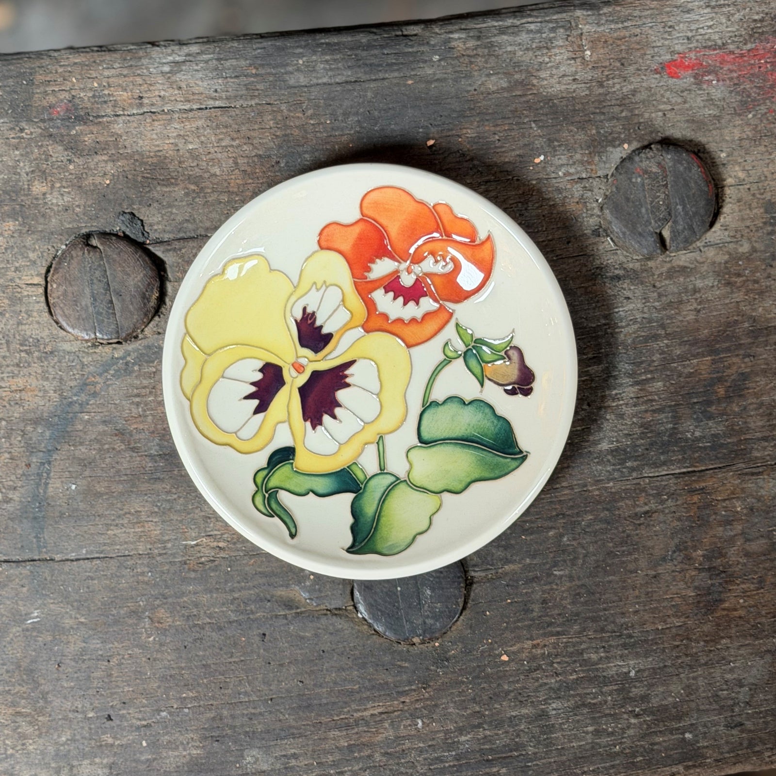 Moorcroft Garden Grace Orange Coaster-Goviers