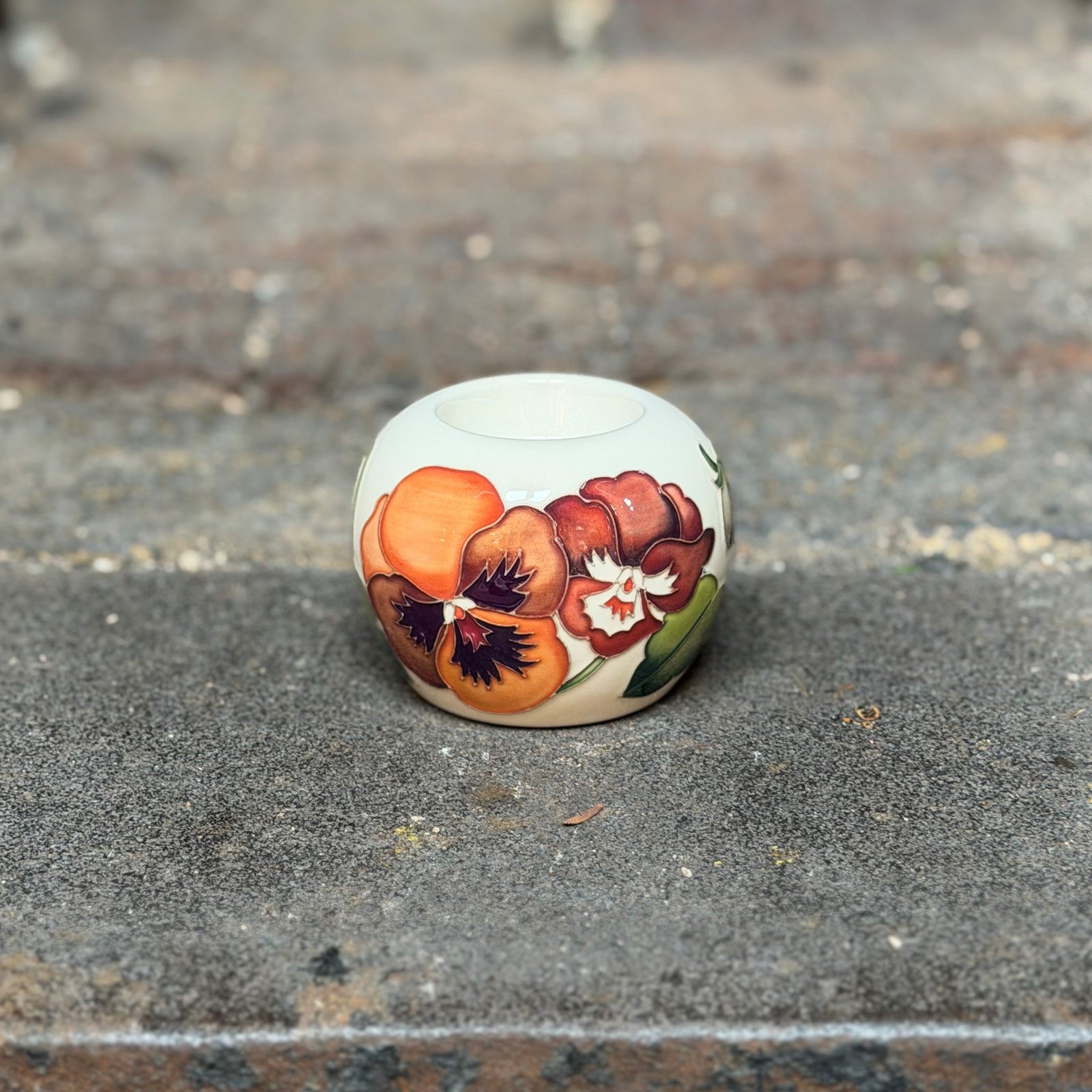Moorcroft Garden Grace Orange Tea light-Goviers