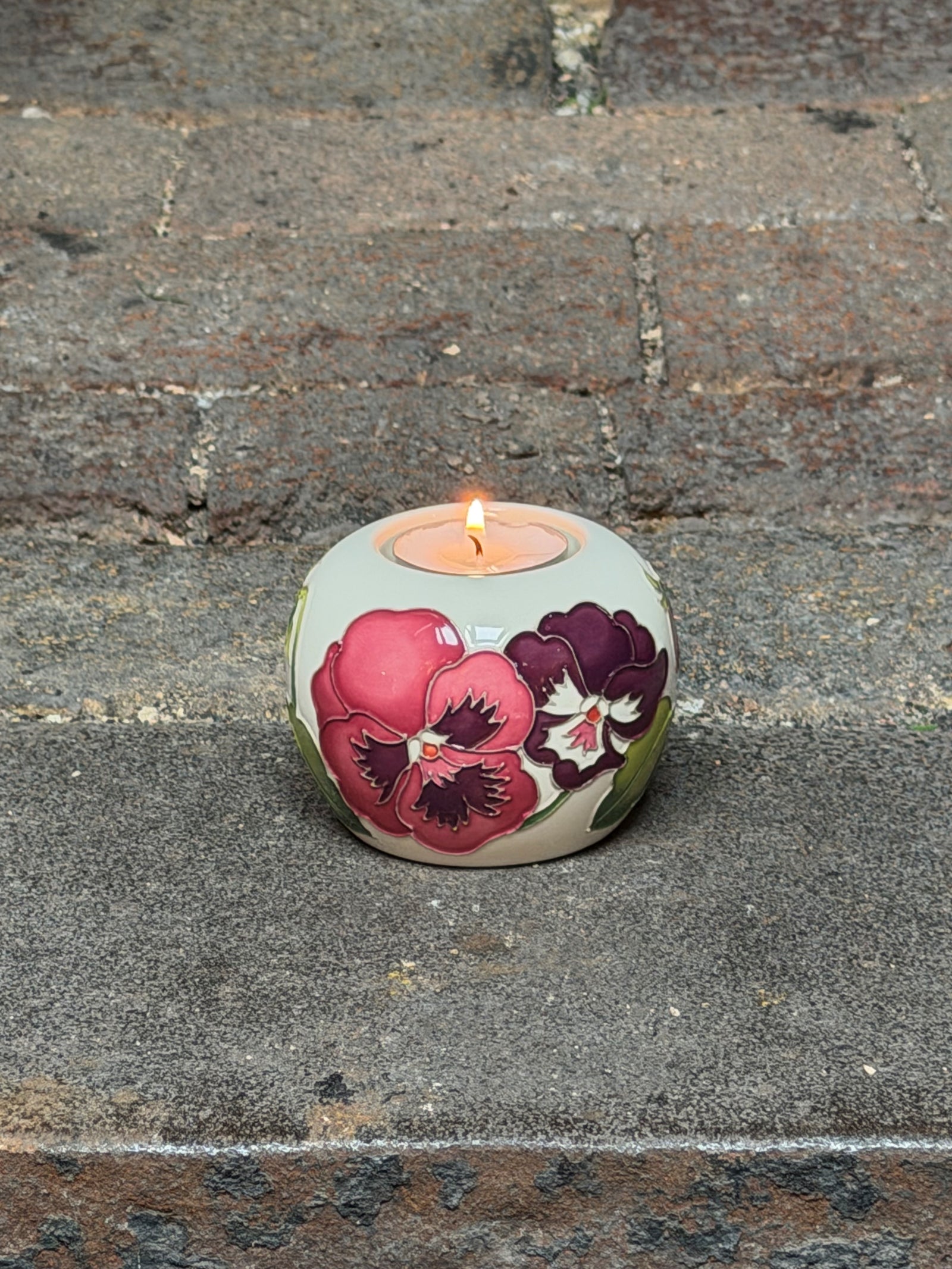 Moorcroft Garden Grace Pink Tea light-Goviers