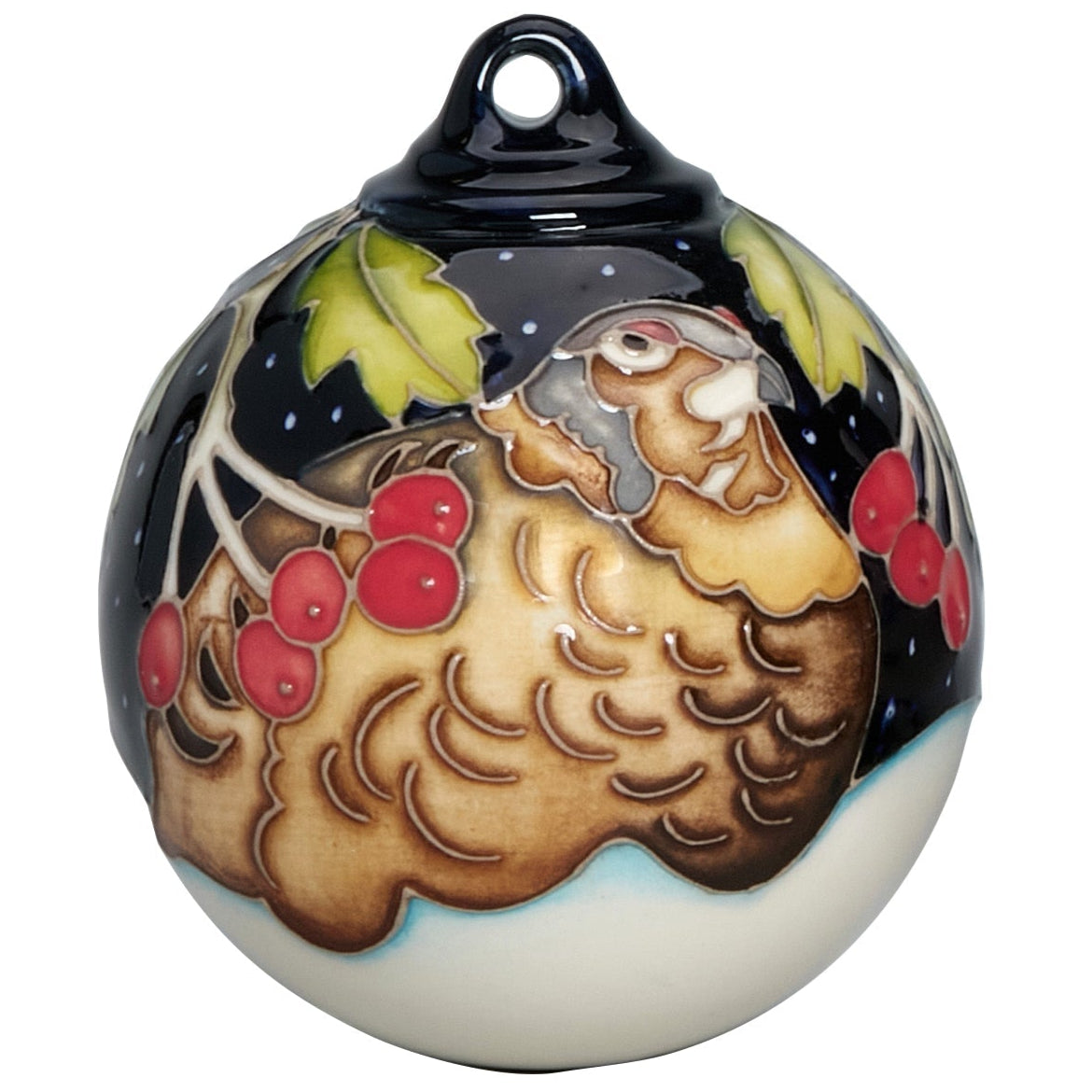 Moorcroft Grouse And Berries Bauble-Goviers
