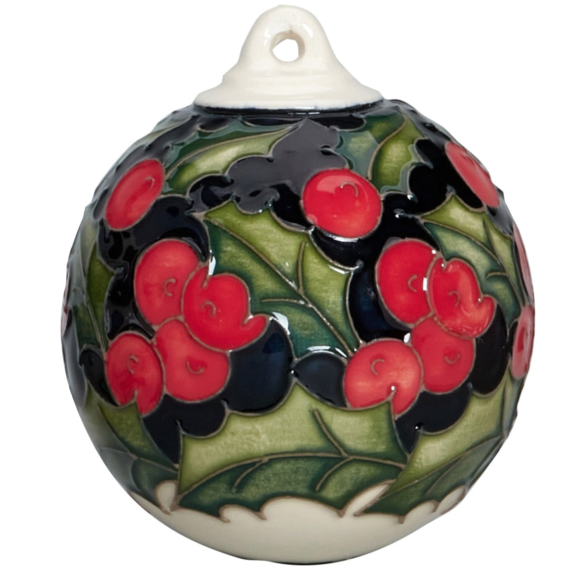 Moorcroft Holly And Berries Bauble-Goviers