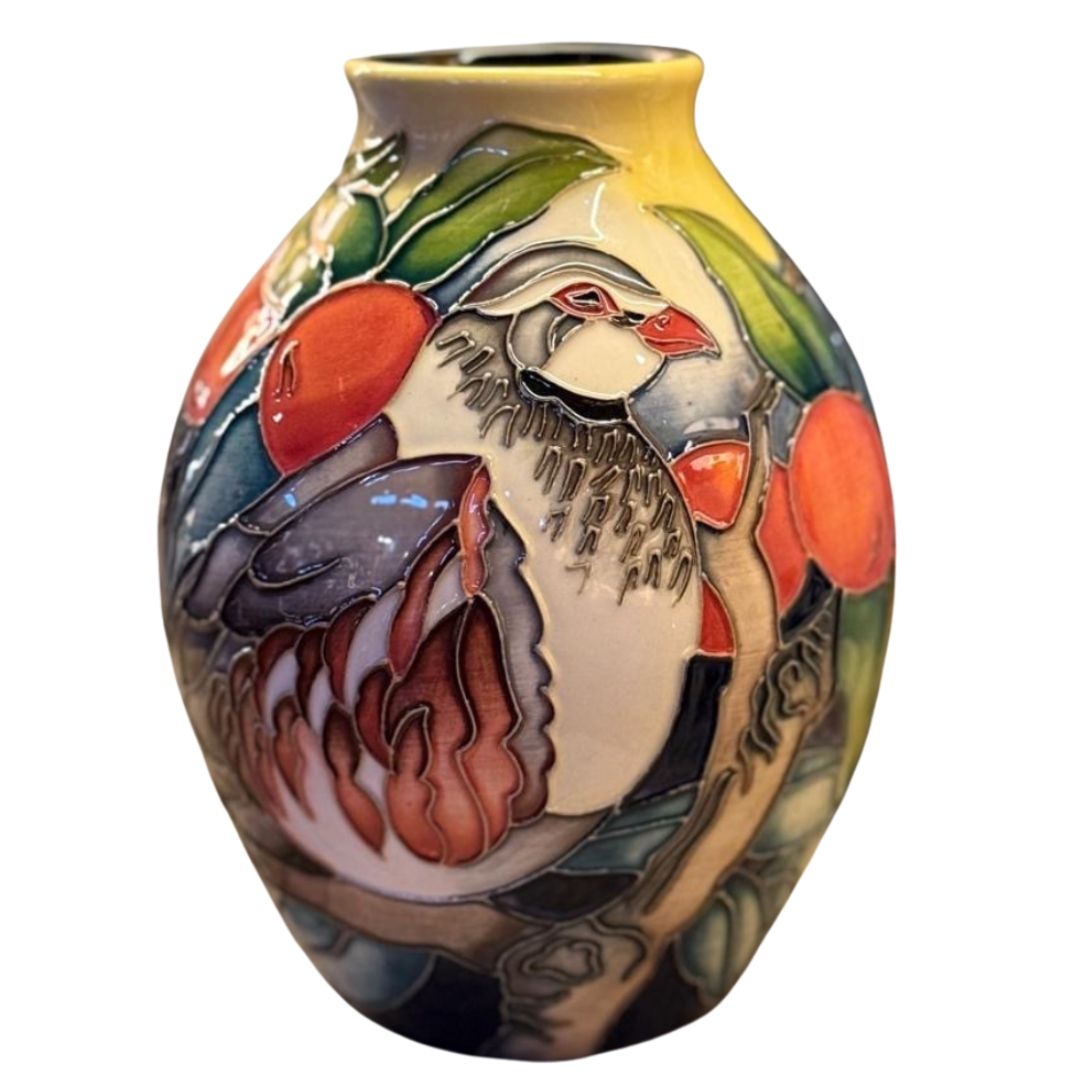 Moorcroft Partridge Orchard Vase 3/5 NEW-Goviers