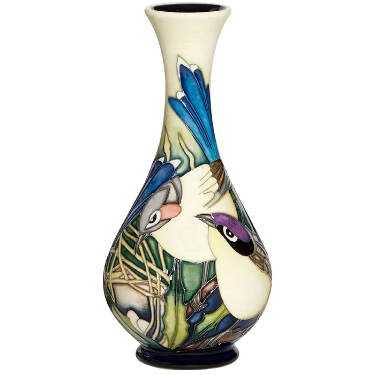 Moorcroft Purple-crown Fairy-wren Vase-Goviers