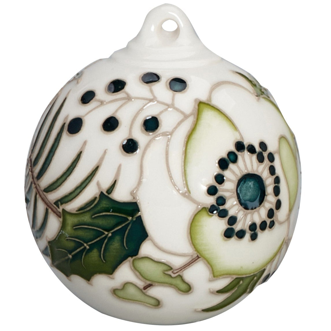 Moorcroft Snow Anemone Bauble-Goviers