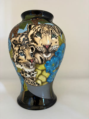 Moorcroft Snow Leopard Vase 65/12-Goviers