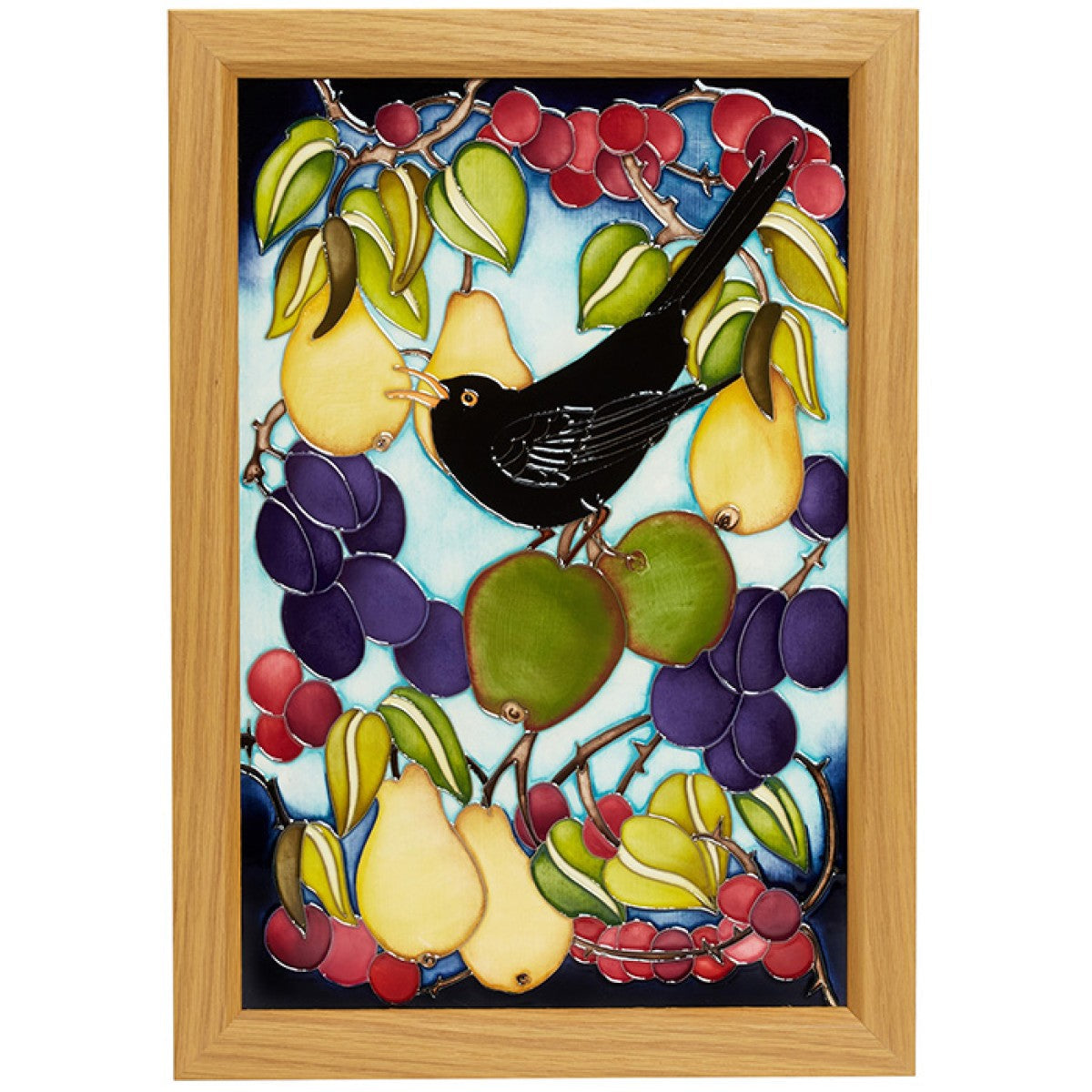 Moorcroft The Fruitful Vale Blackbird Plaque-Goviers