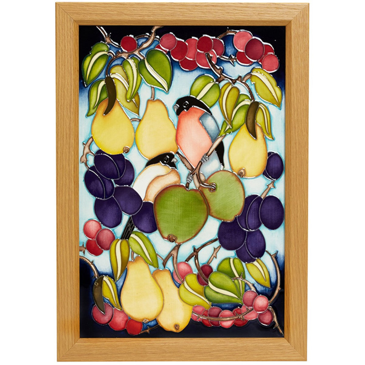 Moorcroft The Fruitful Vale Bullfinches Plaque-Goviers