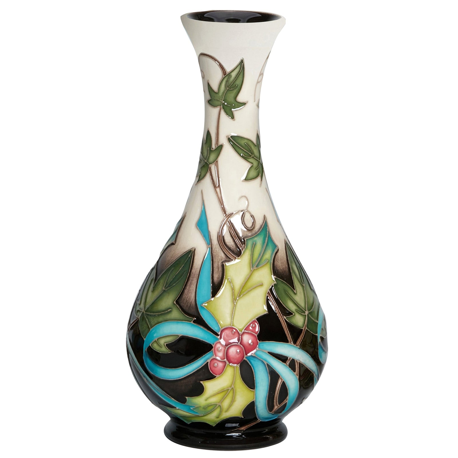 Moorcroft The Holly And The Ivy Vase-Goviers