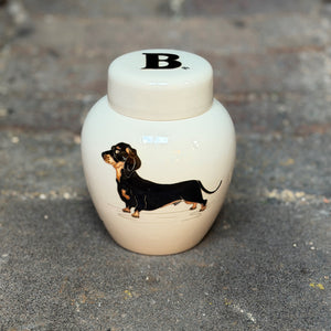 Moorcroft The Loyal Companions Dachshund Ginger Jar-Goviers