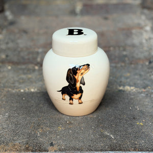 Moorcroft The Loyal Companions Dachshund Ginger Jar-Goviers