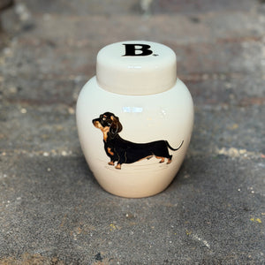 Moorcroft The Loyal Companions Dachshund Ginger Jar-Goviers