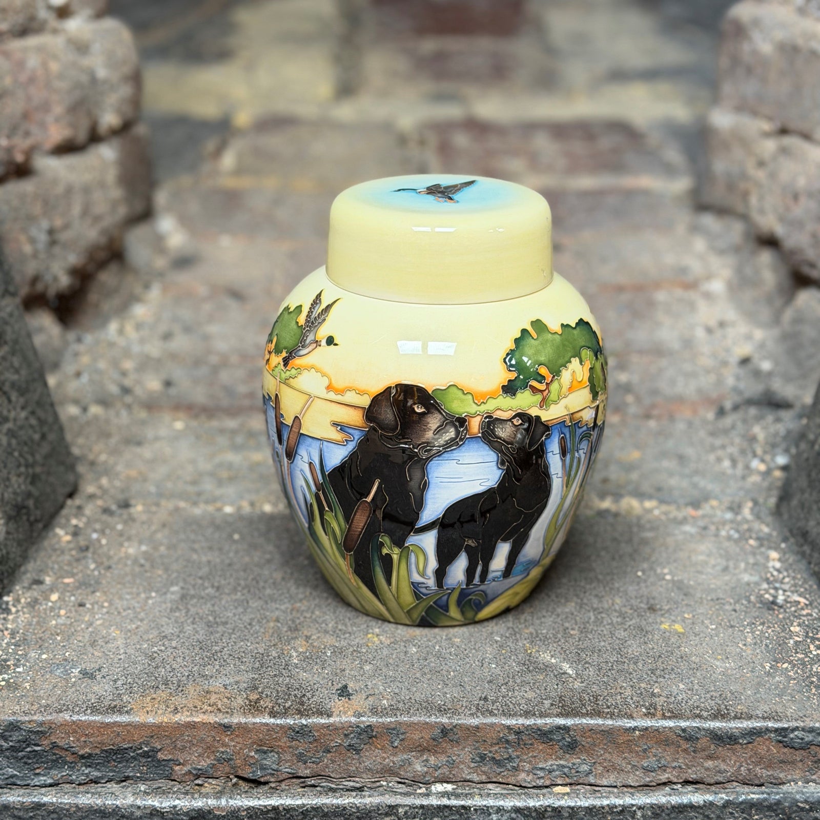 Moorcroft The Loyal Companions Labrador Ginger Jar-Goviers