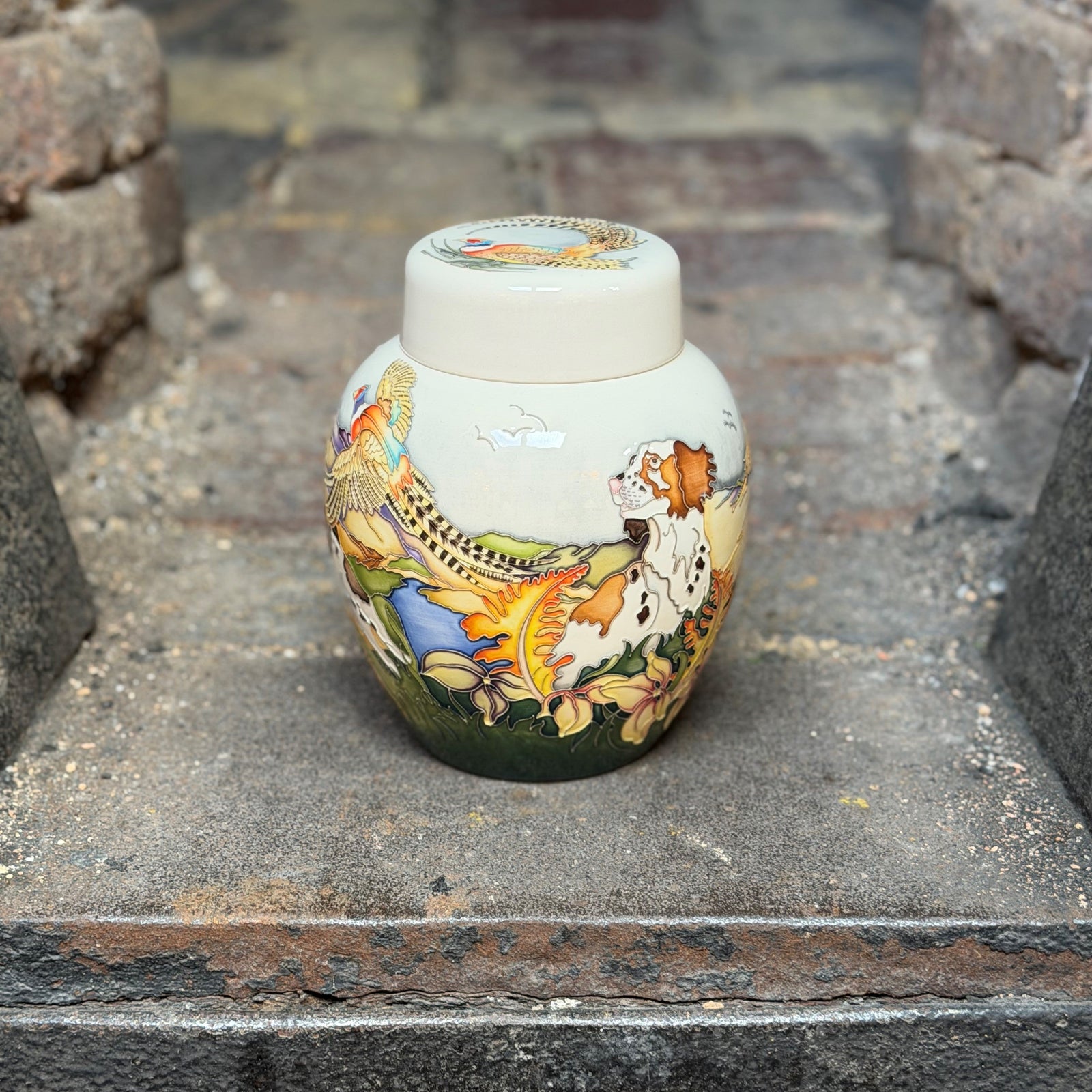 Moorcroft The Loyal Companions Spaniel Ginger Jar-Goviers